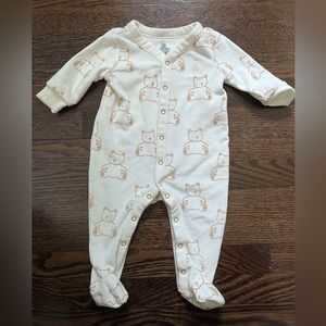 Baby Gap Velvet teddy bear button up onsie